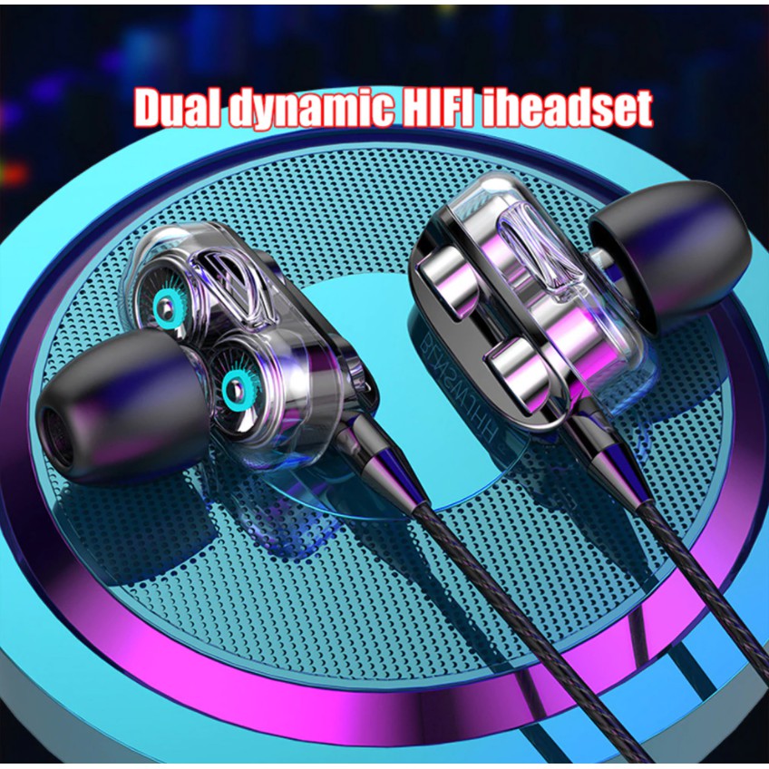 [COD] Headset Gaming Dual Hifi Stereo Bass Dengan Mic Untuk Android and Iphone 4D earphone