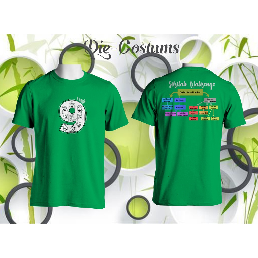 Kaos Silsilah Walisongo/Kaos Distro Bandung/Sablon Kaos Satuan/Free Tambah Nama atau Logo