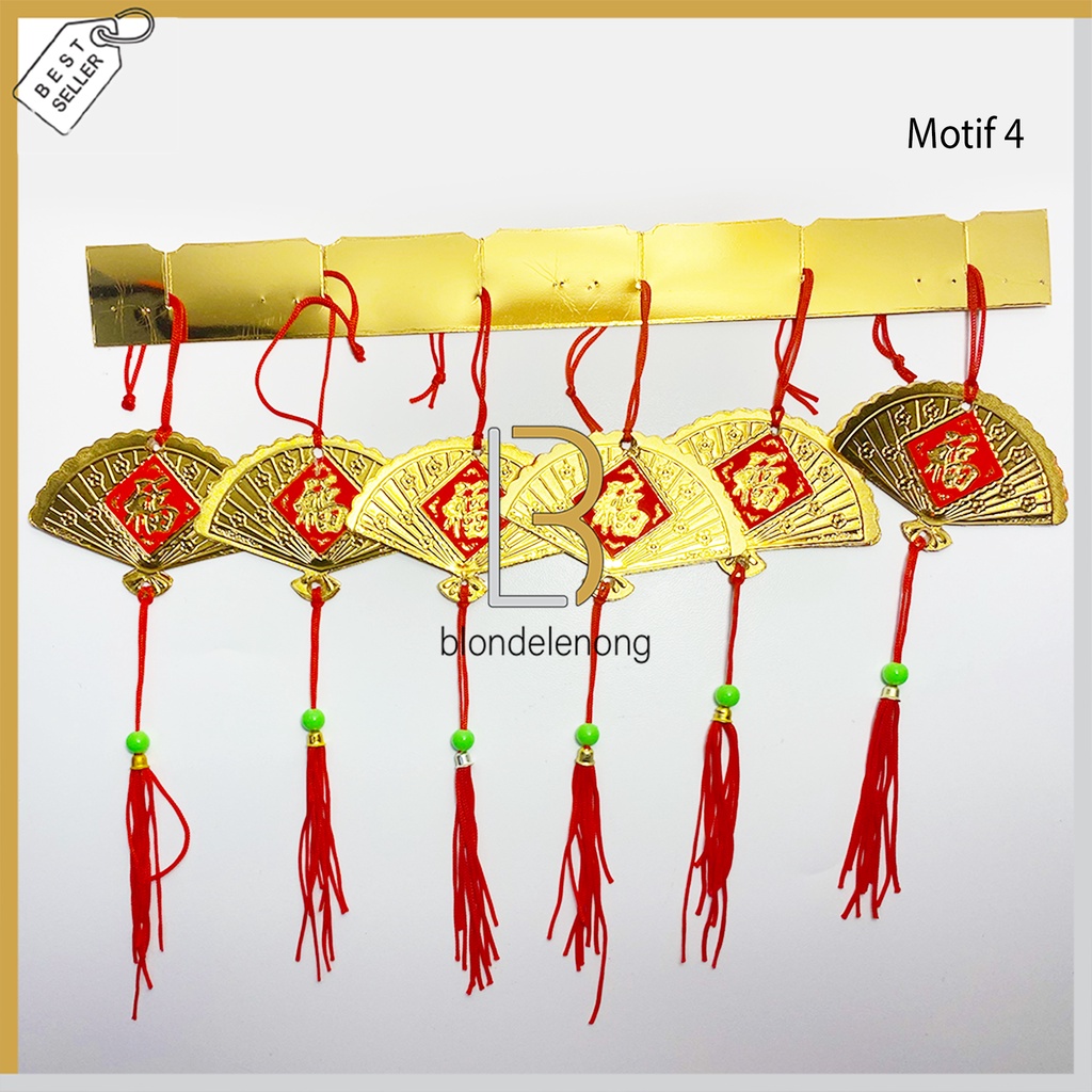 Tasel Tassel Gantungan Hiasan Dekorasi Pohon Imlek Mehwa Meihua Sakura Fuk Hoki Fengshui Souvenir Suvenir Parcel Parsel Hampers Hadiah Gift Imlek New Year Tahun Baru Cina Cny Shio Macan 2022 Rumbai Merah Foil Emas Gold Kaca Pintu Rumah Mobil Murah Import