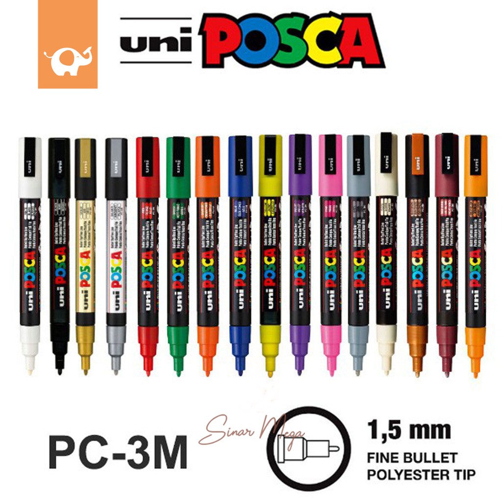 

Uni POSCA PC-3M Marker Pen - Fine Tip Part 1