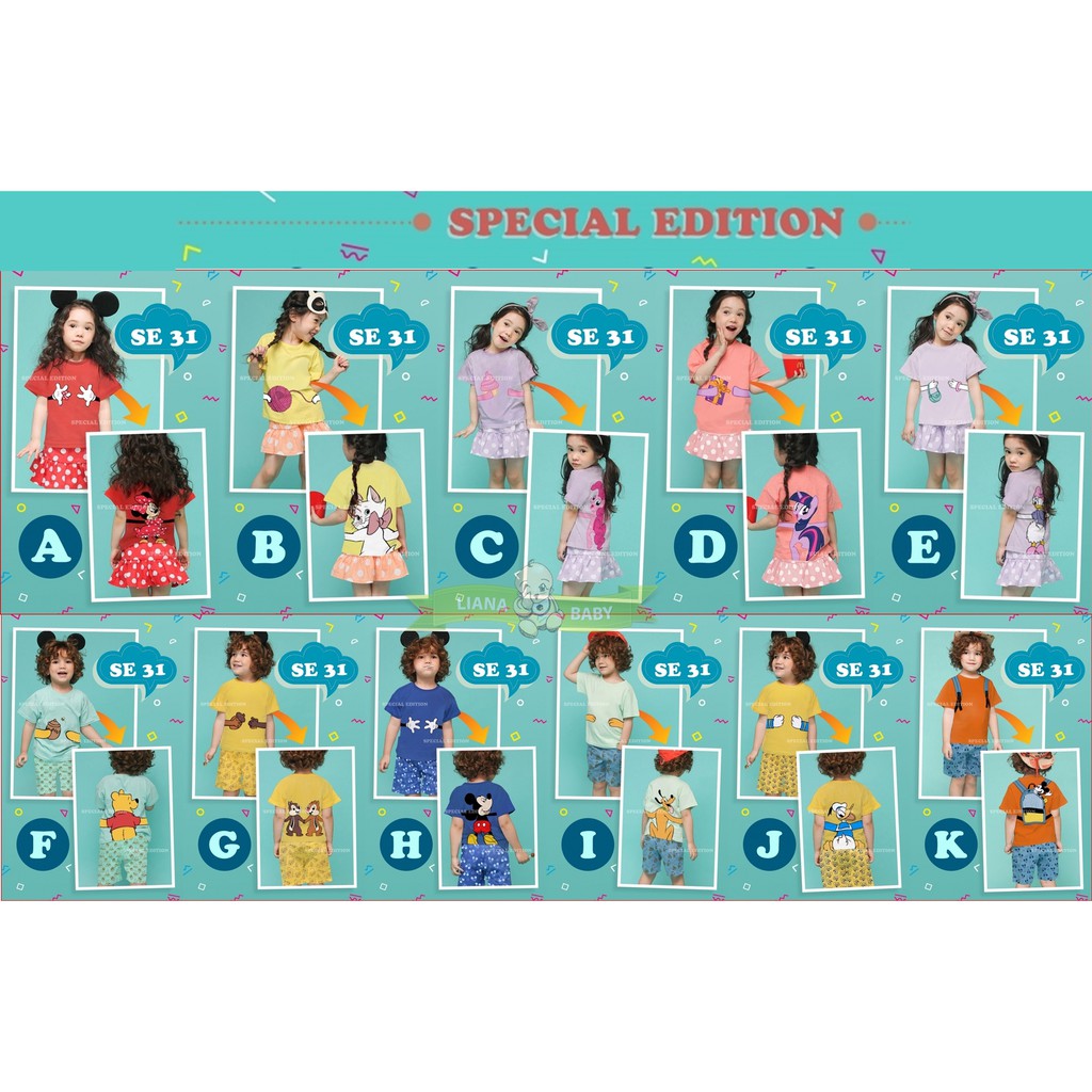 SETELAN ANAK SPECIAL EDITION SE 31 BAJU ANAK KARAKTER