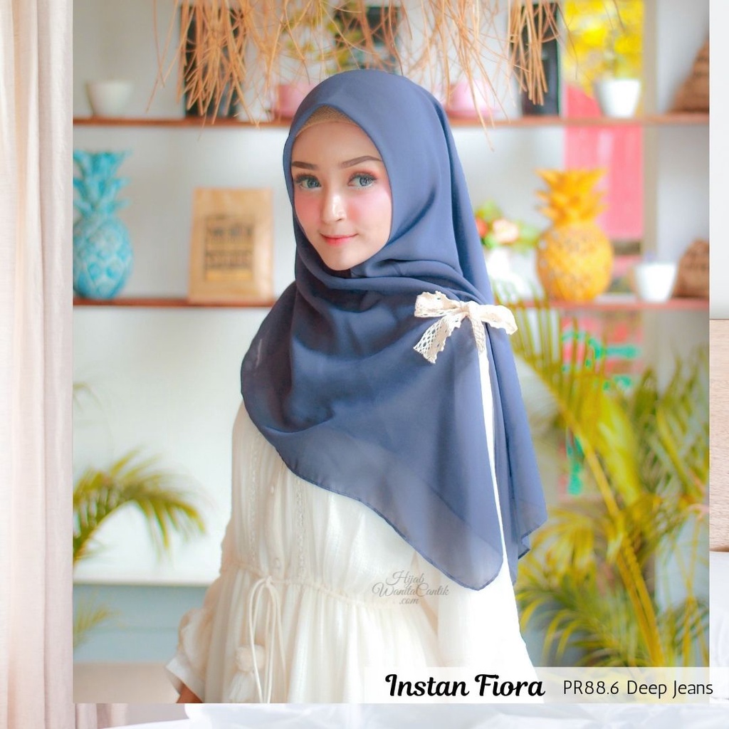 Hijabwanitacantik - Hijab Instan Fiora | Hijab Instan | Jilbab Instan Voal-Deep Jeans