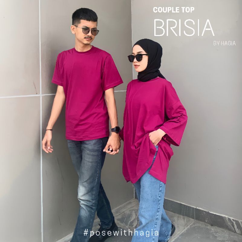 BRISIA COUPLE BY HAGIA |  SUDAH COUPLE Kaos oversize dan Kaos pria