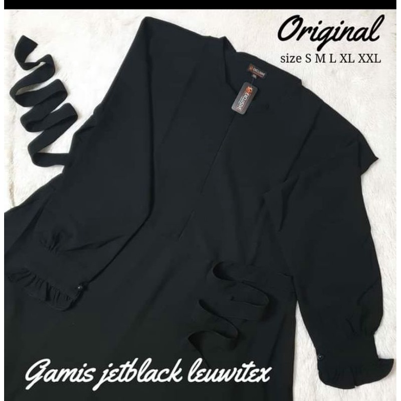 gamis jetblack ori/gamis hitam polos/gamis polos