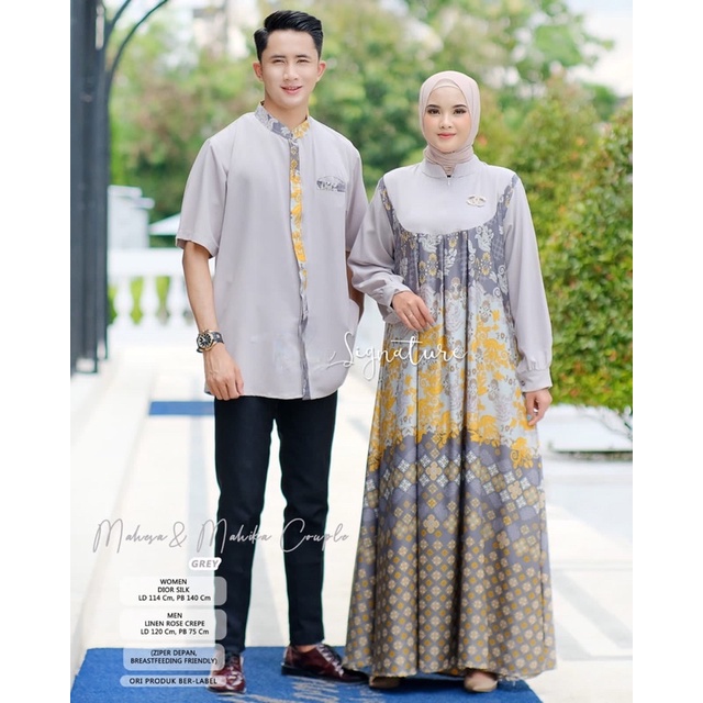 Setelan Couple Bahan Dior Silk Cewek Linen Rose Crepe Cowok Raya Series Best Seller Mahesa Mahika