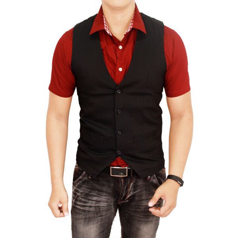 Mens Formal Vest - Rompi Formal Katun Banyak Pilihan Warna - ROM (COMB)