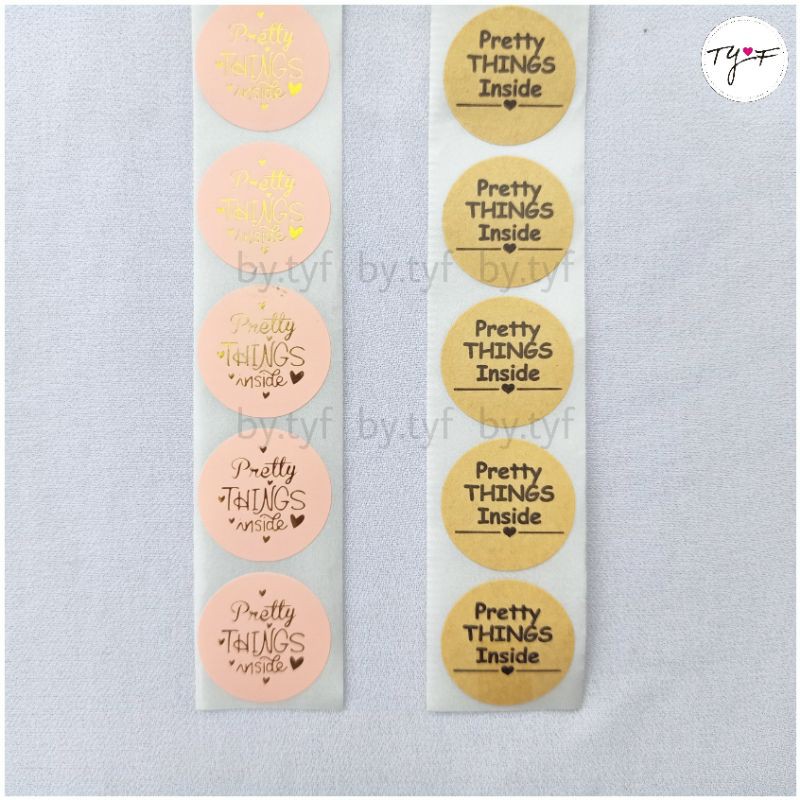 

Stiker Kertas Motif Pretty Thing Inside Paper Kraft Label Sticker Kemasan Kerajinan Tangan 10 pcs