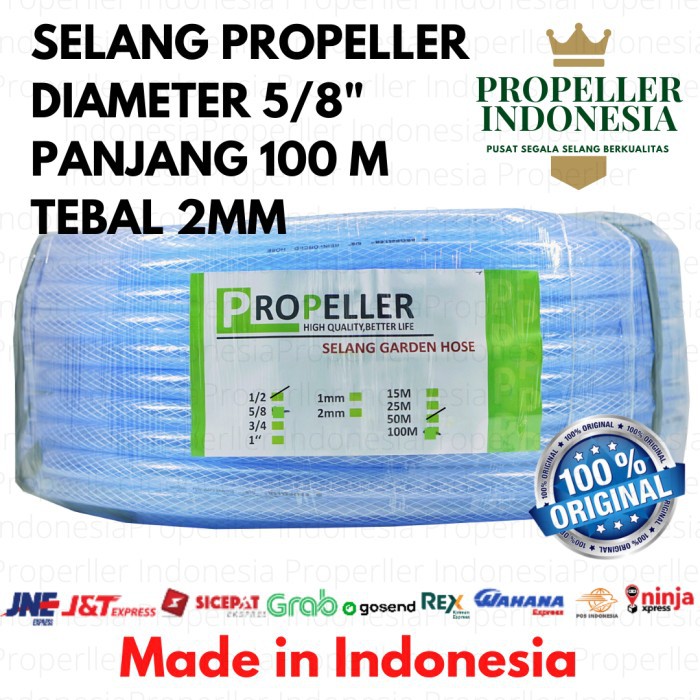 Selang Air Benang Bening 5/8 2MM 100Meter Selang Air Taman Selang Siram Tanaman Selang Air Elastis