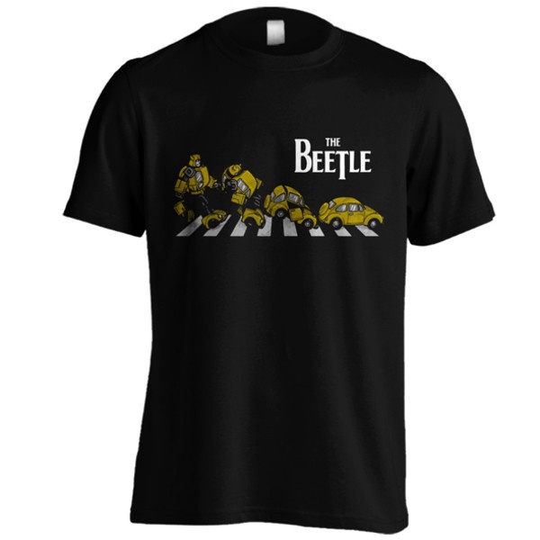 BAJU KAOS BAND BEE BEATLES - C01 - HITAM ADA SIZE JUMBO - FourJersey