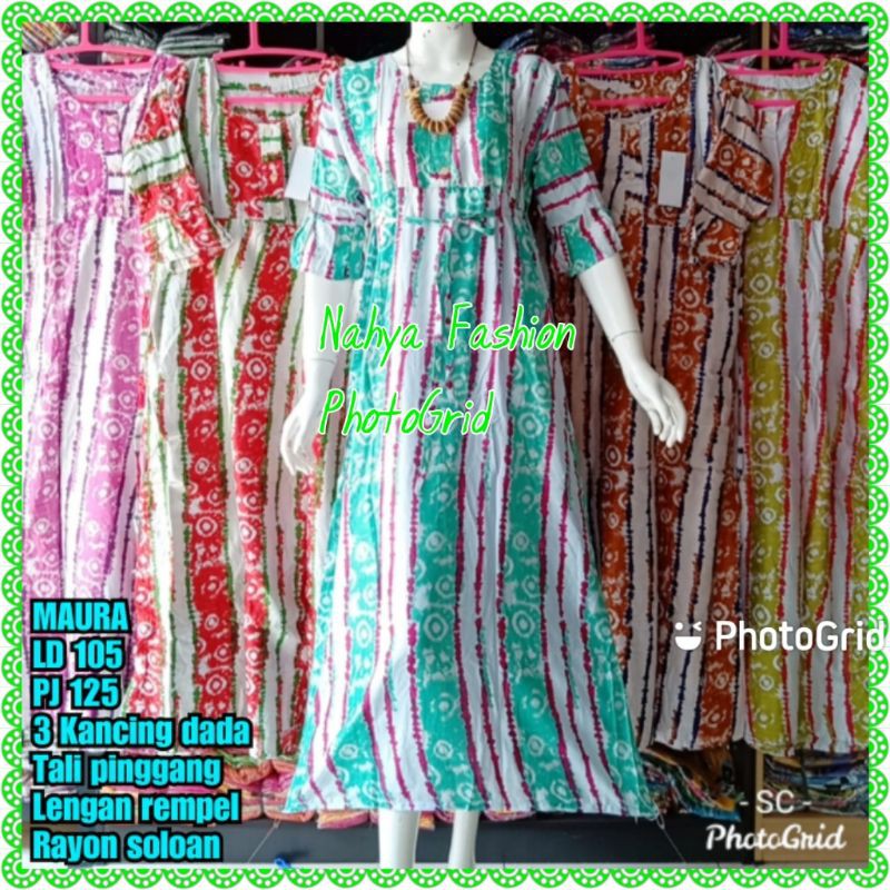 Daster Panjang Muslimah Lengan 3/4 Adem