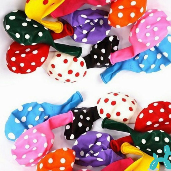 100 PCS BALON POLKADOT//BALON LATEX//BALON PESTA (12 INCHI)