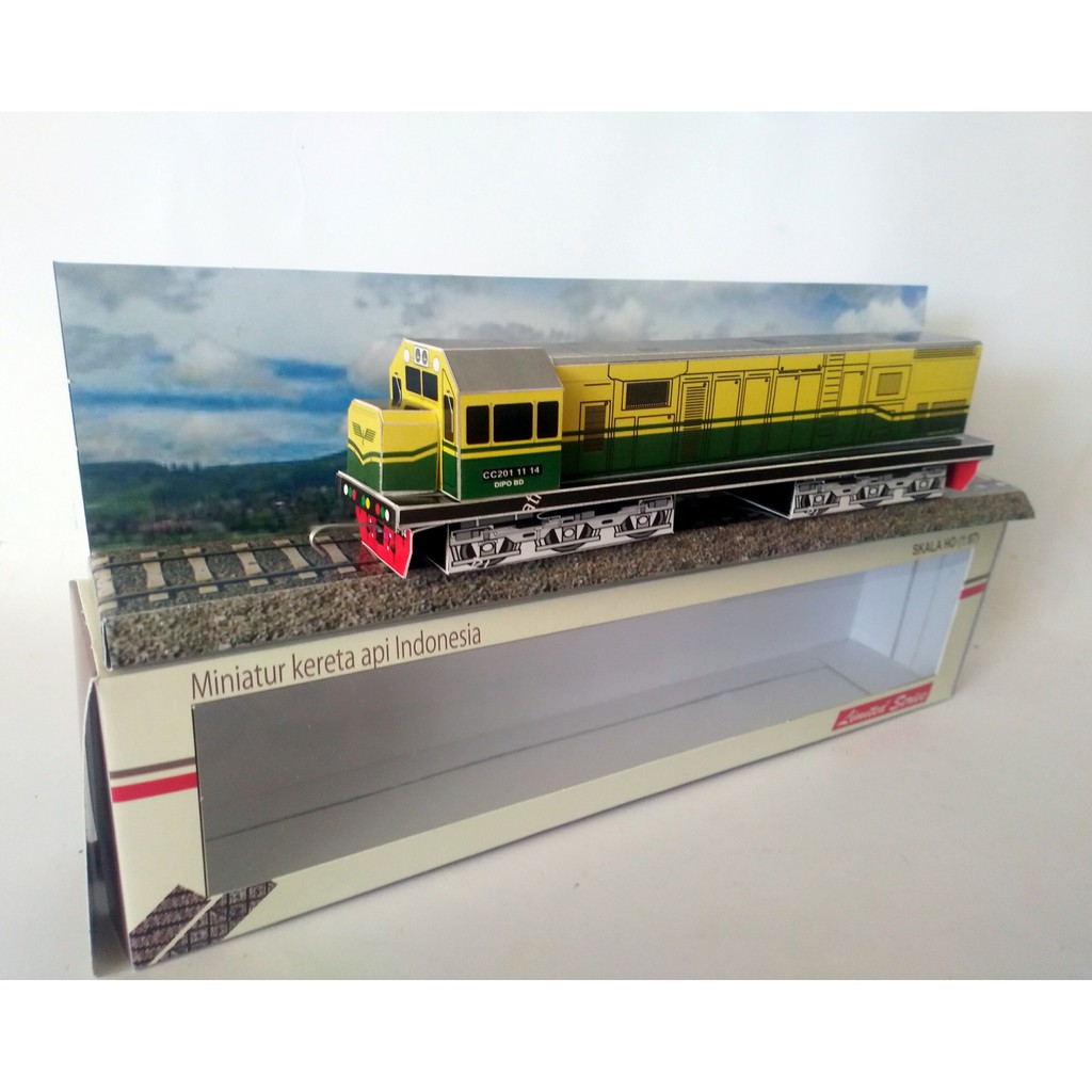 Jual Lokomotif Cc201 Kuning Hijau Logo Pjka Miniatur Kereta Api