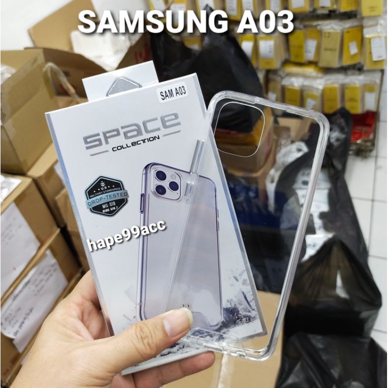 Samsung A03 A 03 premium clear case space Military