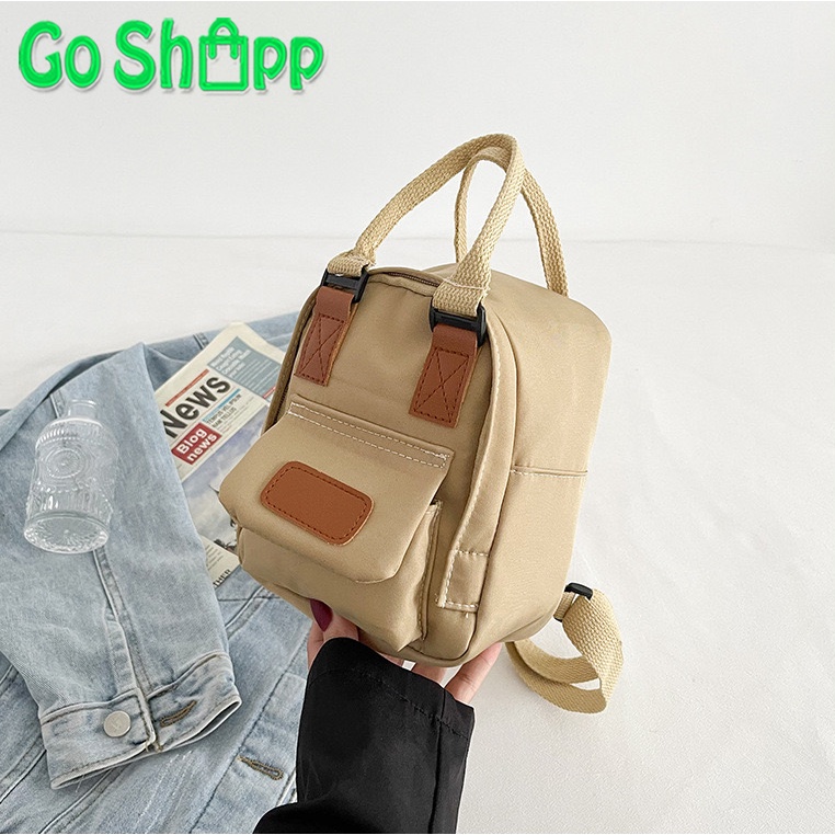 Tas Ransel Mini Wanita Import Fashion Korea - Tas Backpack Wanita Multifungsi Terbaru - Tas Wanita Lucu Kekinian [BK16]-BK16-KHAKI