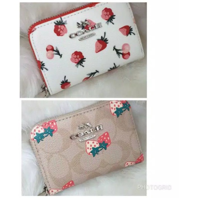 dompet kartu coach motif mini zipper