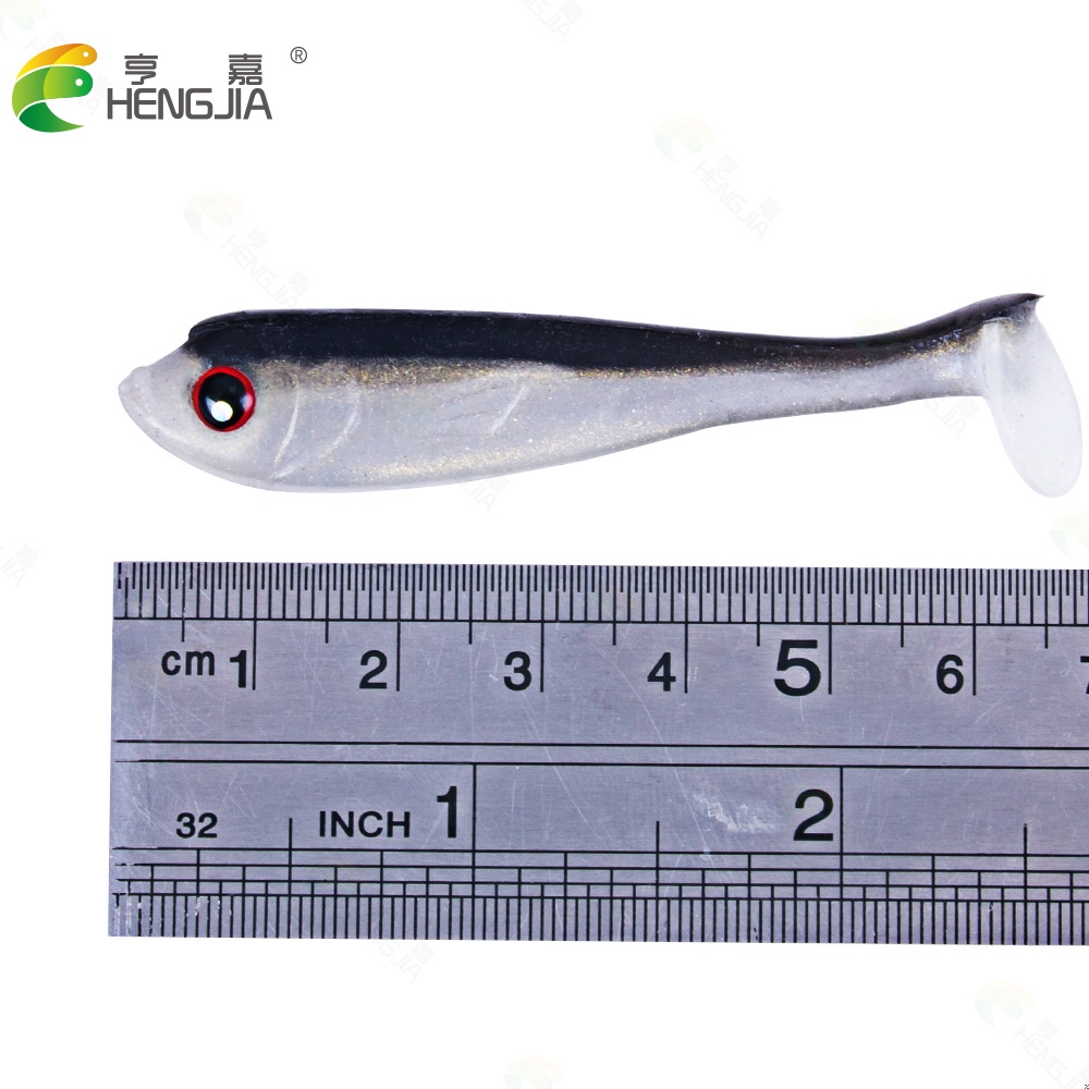 Hengjia 10 Pcs Umpan Pancing Soft Bait Bentuk Cacing Keriting Bahan Silikon Ukuran 6.5cm 3.1g