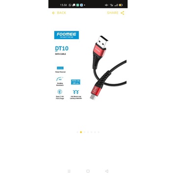 KABEL DATA FOOMEE DT10 ||RM_FOOMEE_STORE||