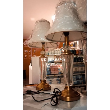 Set 3Pcs Lampu Meja Dan Lantai Harper Brass Eglare Combo Set