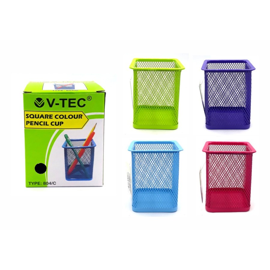

Tempat Pensil Cup Kotak Jaring Aneka Warna VTEC VT-804/C
