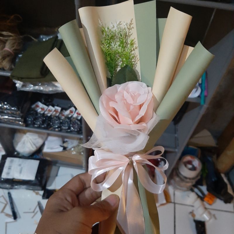 BUKET BUNGA PREMIUM SINGLE ROSE | BUKET BUNGA WISUDA | BUKET BUNGA MURAH