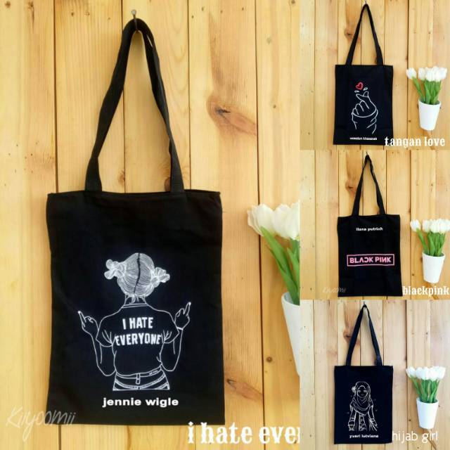 [BISA CUSTOM TAMBAH NAMA] TOTEBAG / STRINGBAG ADA RESLETING BISA COD