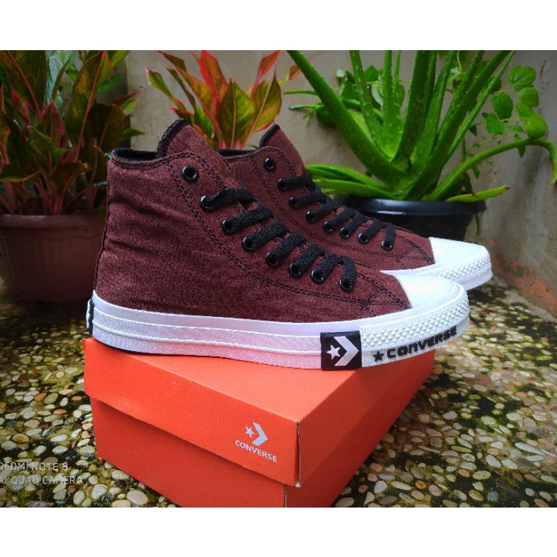 SEPATU SNEAKERS HIGH ALLSTAR  CONVERSE ALL STAR 70S Hight Brown Black Premium