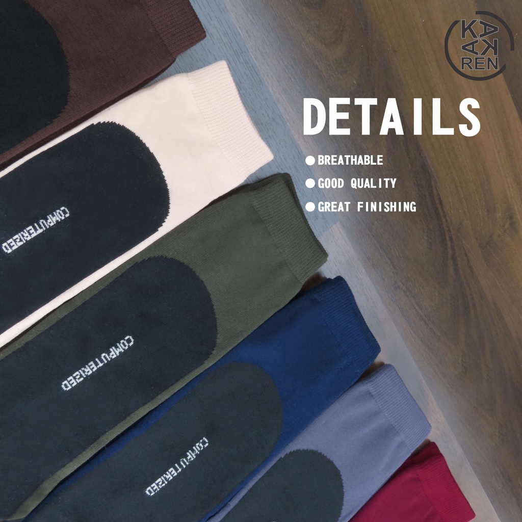 Kakaren Kaos Kaki Telapak Hitam &amp; Polos Dewasa Ankle