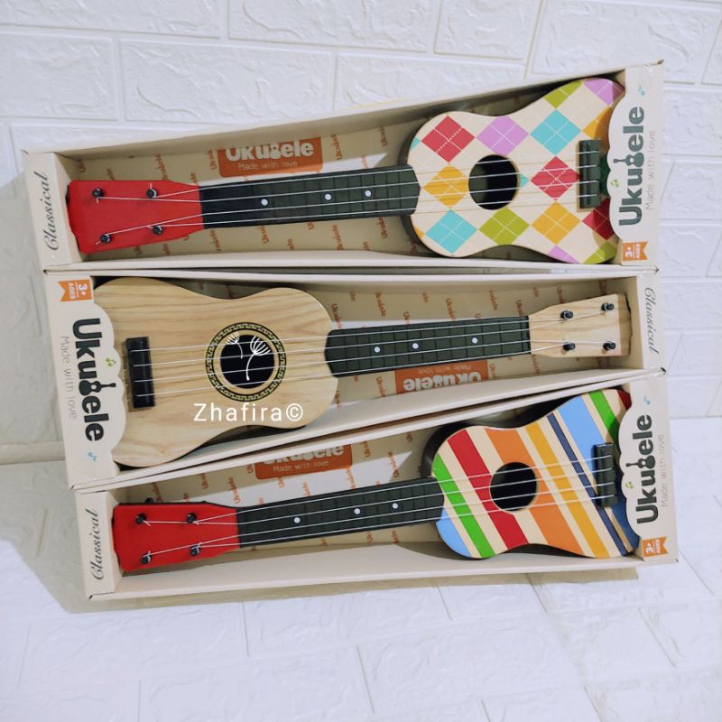 Mainan Ukulele Premium Anak - Gitar Lele Alat Musik Kentrung