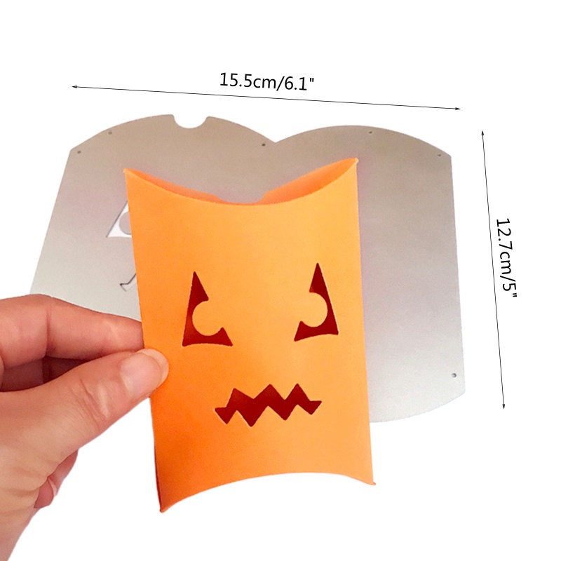 Cetakan Stensil Cutting Dies Motif Halloween Bahan Metal Untuk Scrapbook / Craft DIY