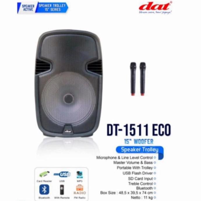 Speaker Troly Dat Dt 1511Eco 2 Mic Bluetooth Portable Dat 1511Eco Leenayeon12