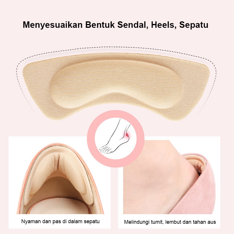 1 Pasang Bantalan Tumit Belakang Sol Busa 4D Pelindung Tumit Kaki Bagian Depan Anti Nyeri Anti Lecet Belakang Shoes Sepatu High Heels Sport Olahraga Santai Kasual Kulit Kecil Heels Food Sponge Pad Stiker  Ukuran Menyesuaikan