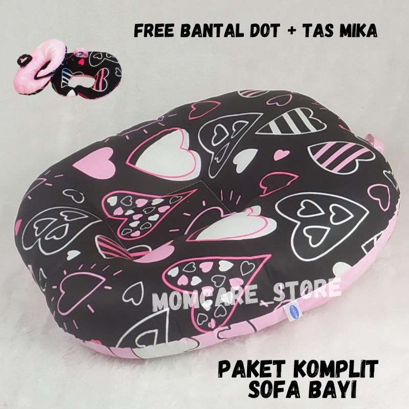 Paket komplit / Sofa bayi + Bantal dot +Tas mika-PAKETKOMPLIT#24