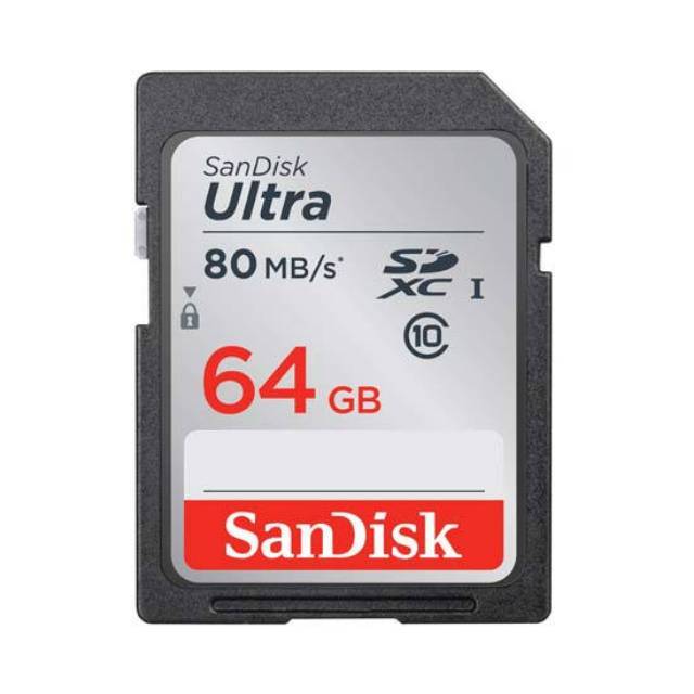 SDCARD SD Card Sandisk Ultra 64GB SDHC Class 10 80MBPS UHS-I 100% ORI SANDISK