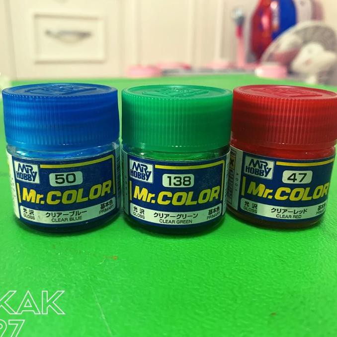 

MR COLOR PAINT - CLEAR BLUE / CLEAR GREEN / CLEAR RED (3ITEM) 0512