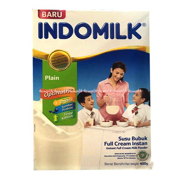 Indomilk Bubuk Coklat Plain 400gr Susu Indomilk Bubuk Coklat Omega 3 Optinutri Indo Milk