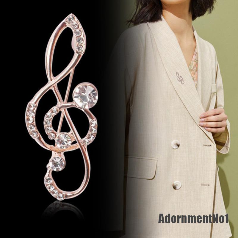 (Adornmentno1) 1pc Bros Pin Bentuk Simbol Musik Bahan Alloy Untuk Wanita