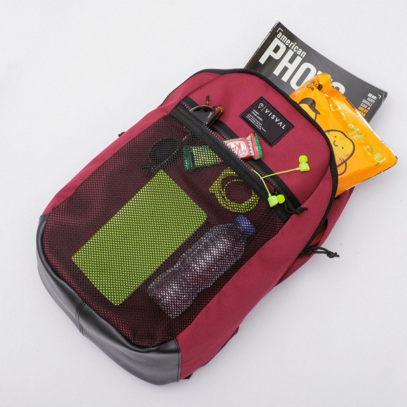 Visval Backpack Portray Maroon Series - Tas Visval Original Tas Ransel Backpack Laptop 15 Bag