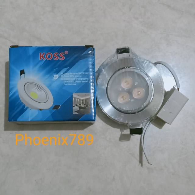 Lampu LED Downlight 3 watt 3 mata KOSS