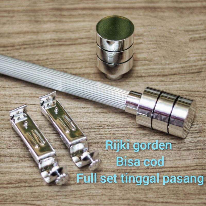 Batang rel gorden minimalis silver full set