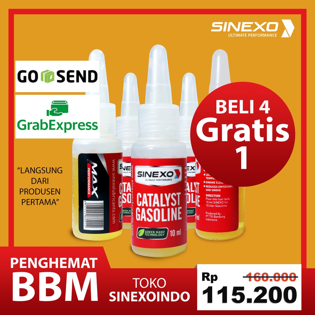 BELI 4 GRATIS 1 BOTOL SINEXO CATALYST GASOLINE PENGHEMAT BBM