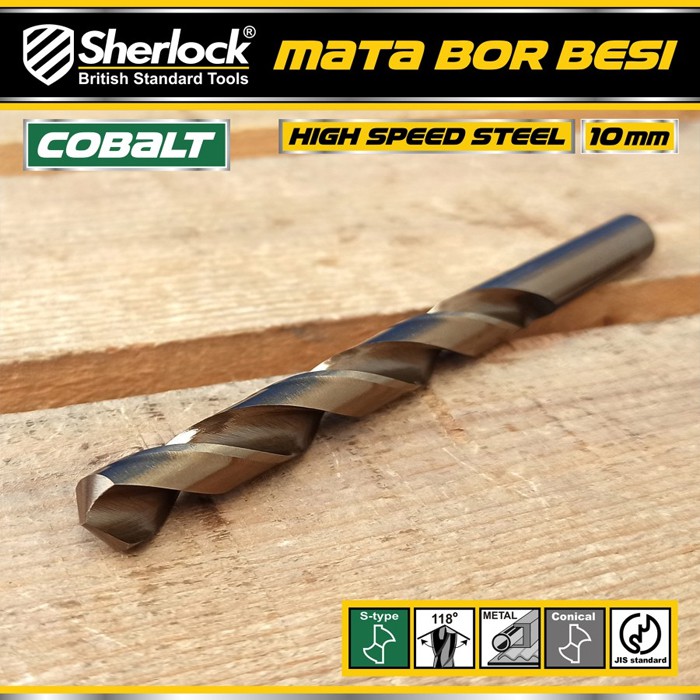 Mata Bor Besi 10 mm / Sherlock JIS Standard High Speed Steel Cobalt (1 Pcs)