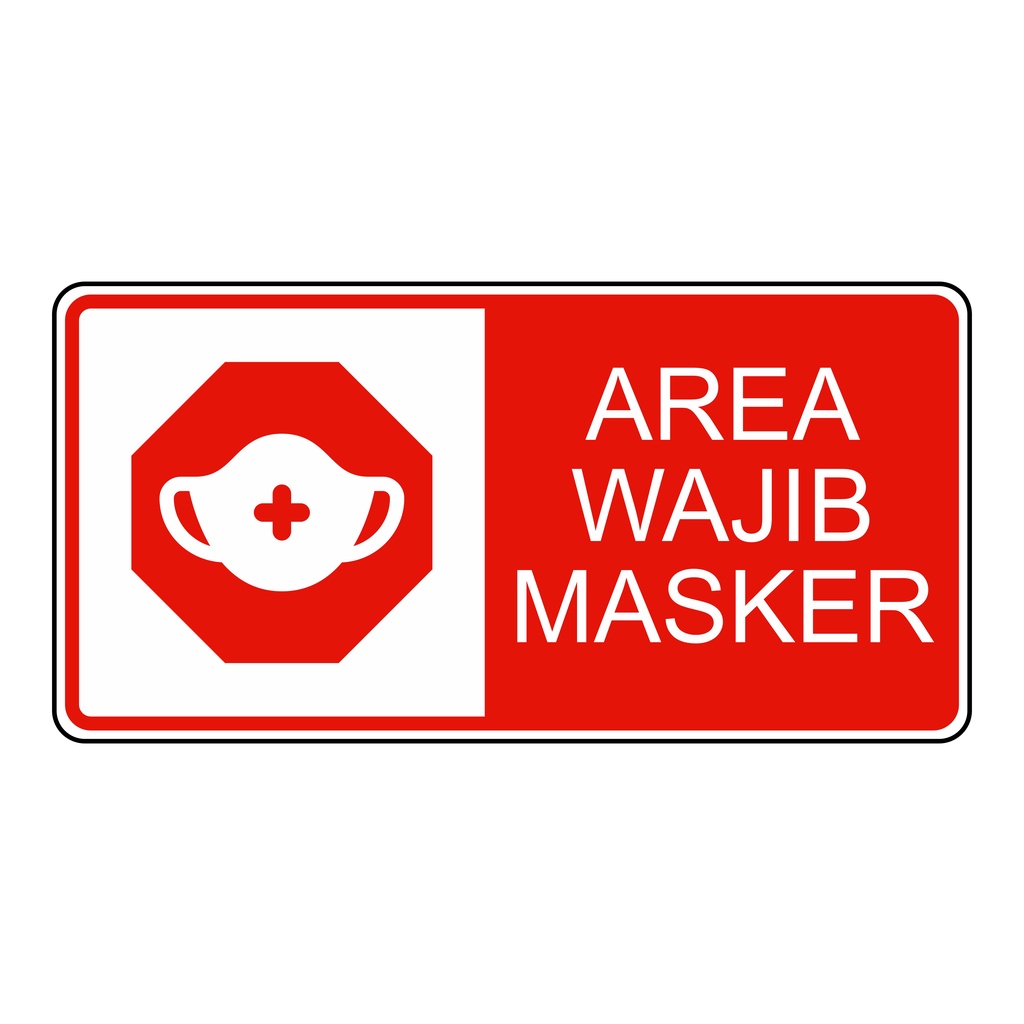 

RAMBU AKRILIK / ACRYLIC AREA WAJIB MASKER 15CM X30CM