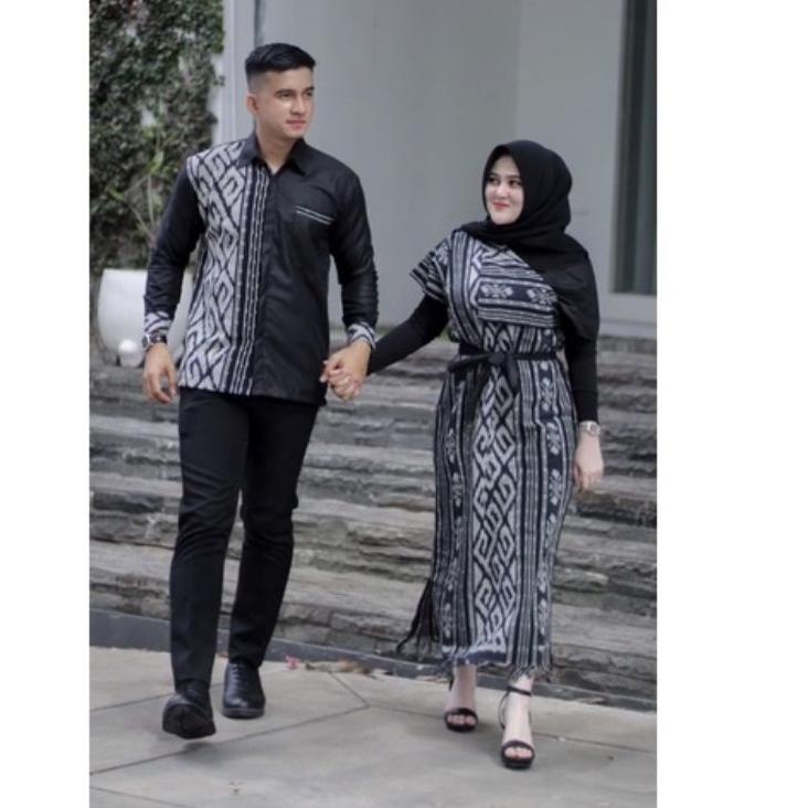 (SIAP KIRIM) COUPLE AURORA  TORAJA HITAM DRESS TENUN SONGKET DRESS KONDANGAN COUPLE ETNIK BAJU PREWE