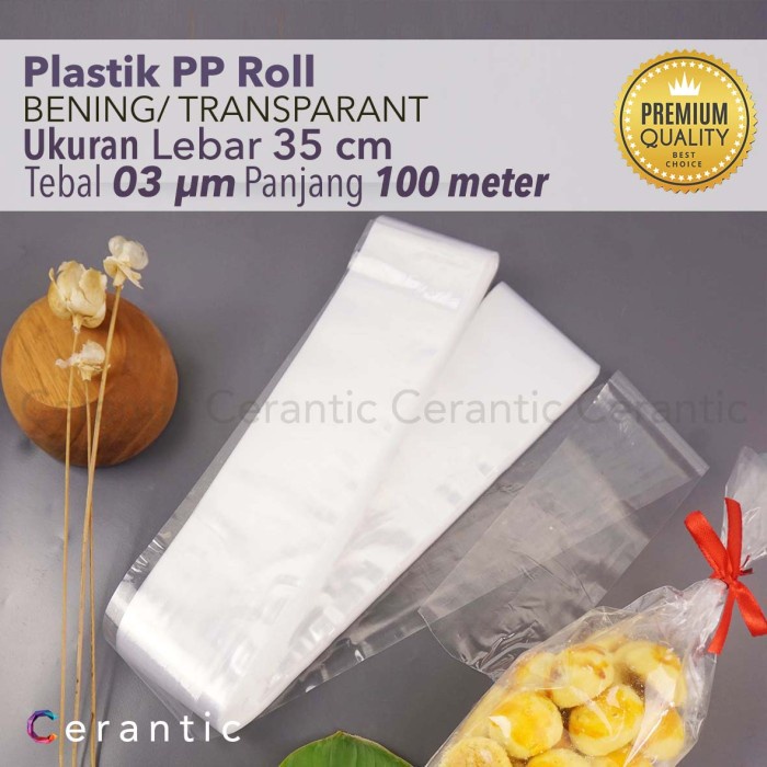 Plastik PP ROLL Lebar 35cm Tebal 03 Bening Panjang 100 m