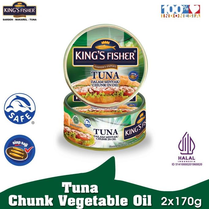 

vaargavaldian5678 Paket 2 pcs King's Fisher Tuna Kaleng Minyak Nabati Tuna in Oil 170 g TERLARIS TERPERCAYA ORIGINAL