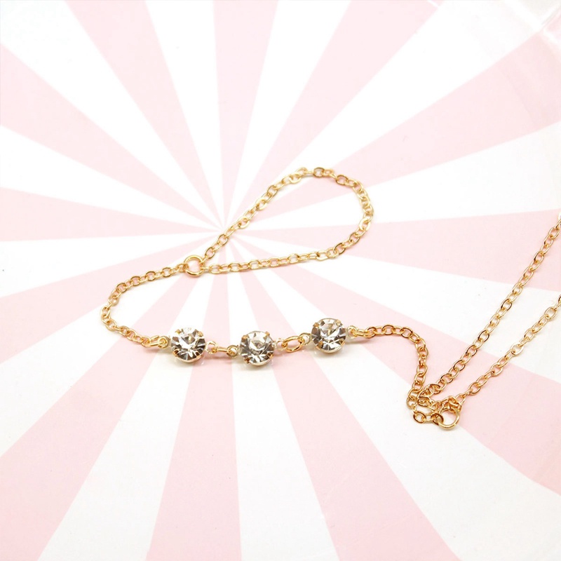 Gelang Rantai Sambung Cincin Hias Kristalberlian Imitasi Gaya Vintagebohomewah Untuk Wanita