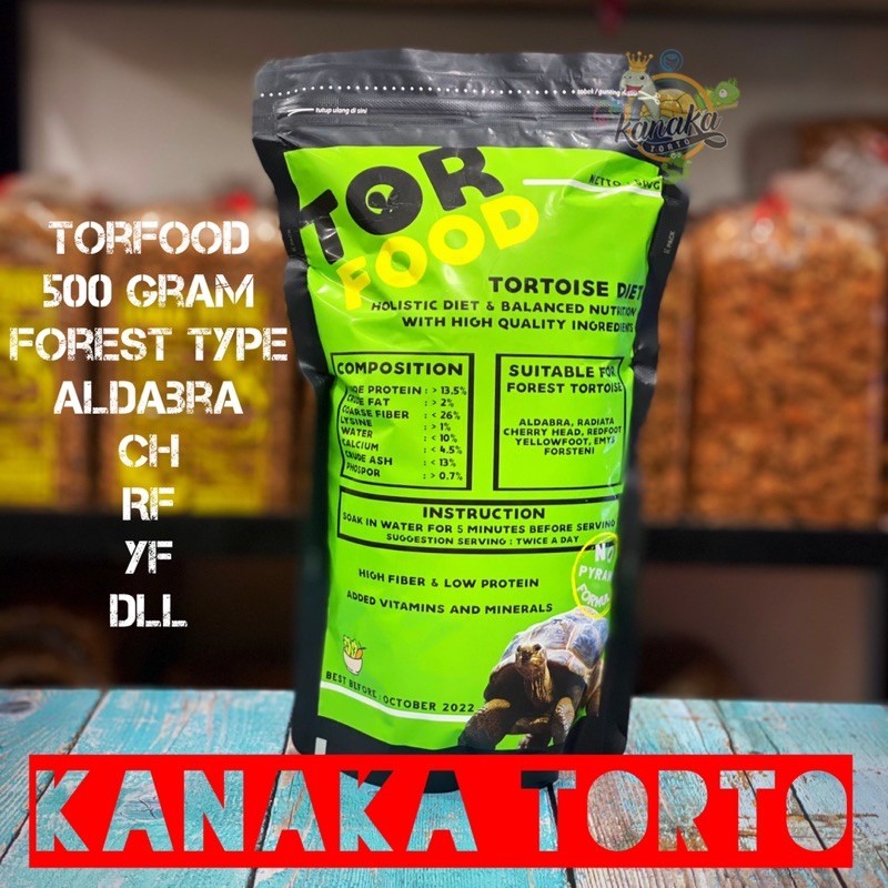 Torfood Forest 500 Gram Pelet Kura Darat Aldabra Red Foot Yellow Foot Cherry Head Forsteni Emys