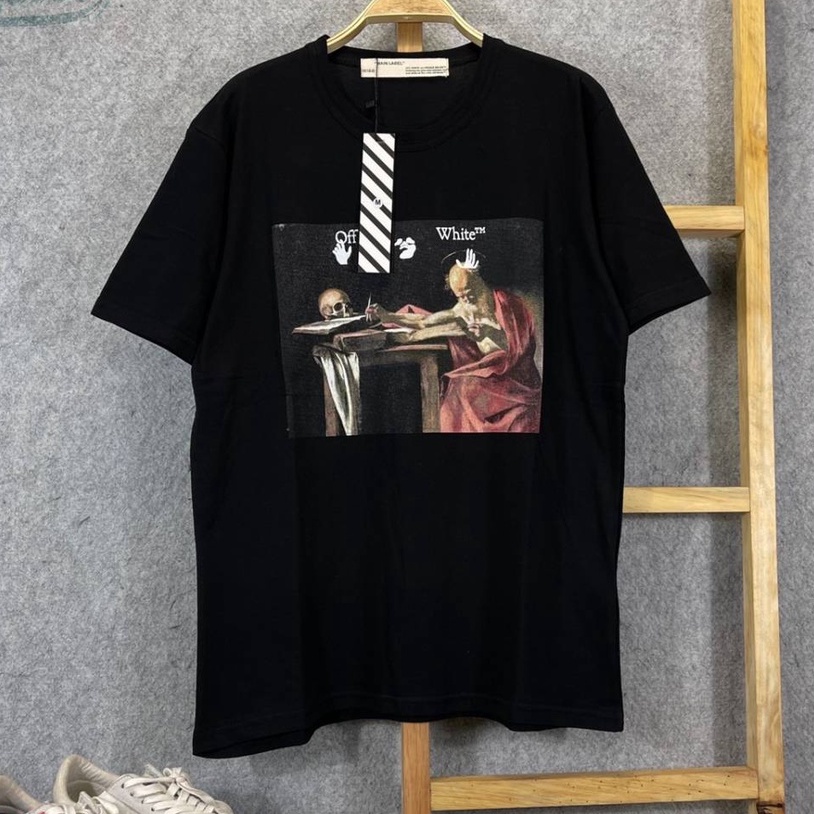 KAOS TSHIRT OFF WHITE CARAVAGGIO LENGAN PENDEK MIRROR FULLTAG