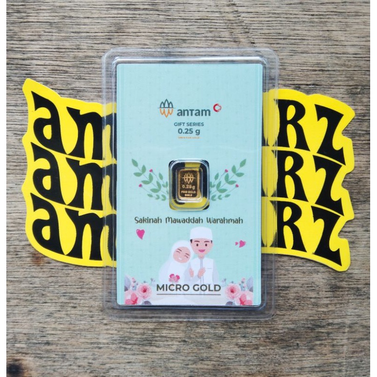 LOGAM MULIA ANTAM HARTADINATA EMASKITA WEDDING 0,25 GRAM FINE GOLD 999,9 %