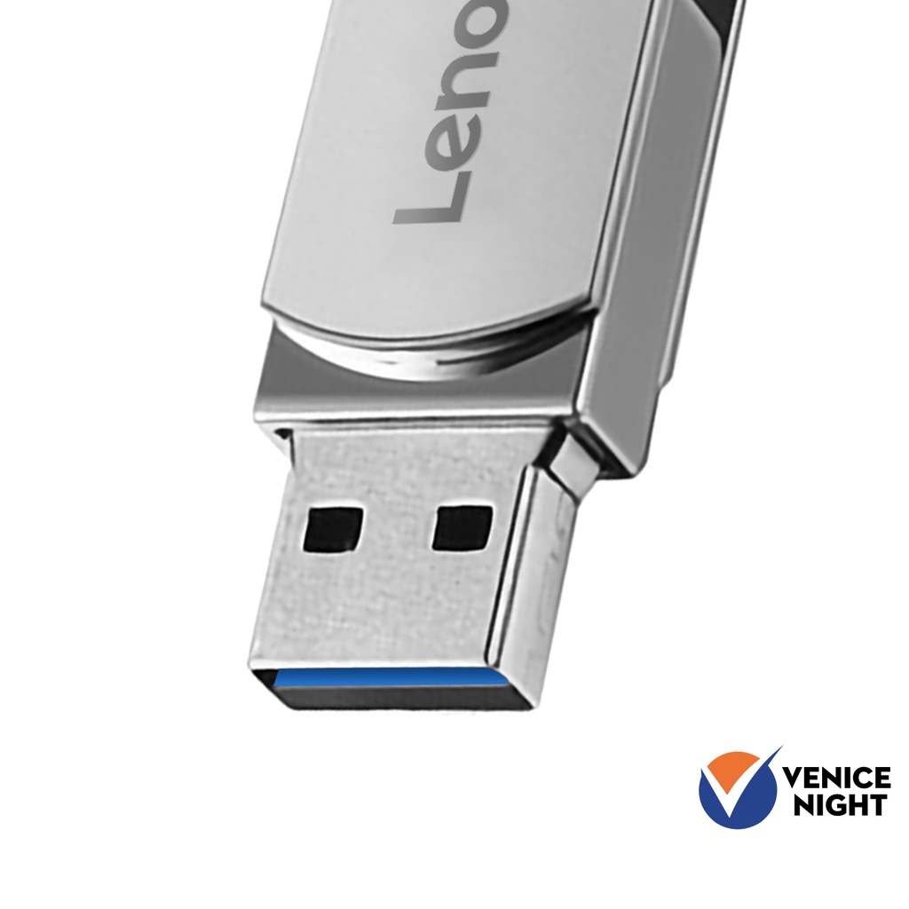 (BB) Lenovo Flashdisk USB 3.0 Kapasitas 1 / 2TB Bahan Metal Dengan Adapter